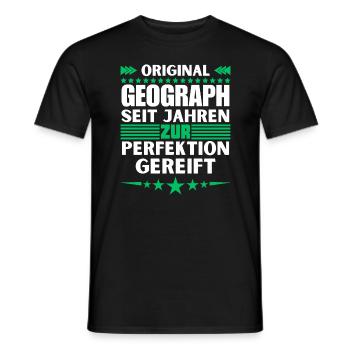 Geographer matured to perfection - Men's T-Shirt - black - Front - AI Model Male 178 light (178cm)