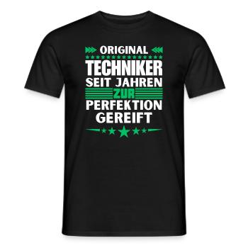 Technicians matured to perfection - Men's T-Shirt - black - Front - AI Model Male 178 light (178cm)