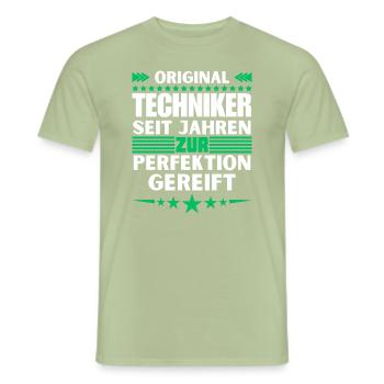 Technicians matured to perfection - Men's T-Shirt - sage - Front - AI Model Male 178 light (178cm)