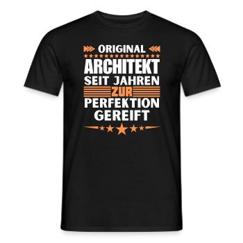 Architect matured to perfection - Men's T-Shirt - black - Front - AI Model Male 178 light (178cm)
