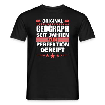 Geographer matured to perfection - Men's T-Shirt - black - Front - AI Model Male 178 light (178cm)