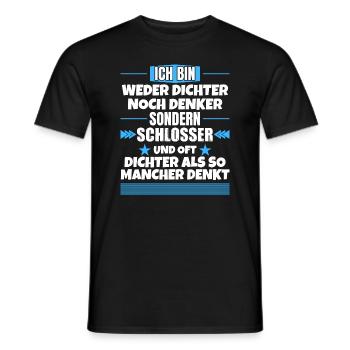 Ni poètes, ni penseurs, mais serruriers - T-shirt homme - noir - Devant - AI Model Male 178 light (178cm)