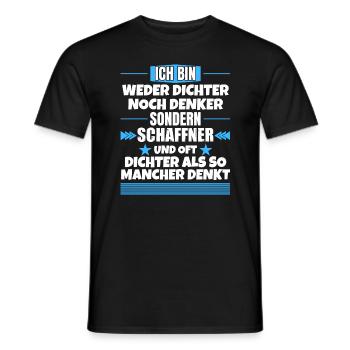 Neither poet nor thinker, but conductor - Men's T-Shirt - black - Front - AI Model Male 178 light (178cm)