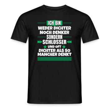 Ni poète ni penseur, mais serrurier - T-shirt homme - noir - Devant - AI Model Male 178 light (178cm)