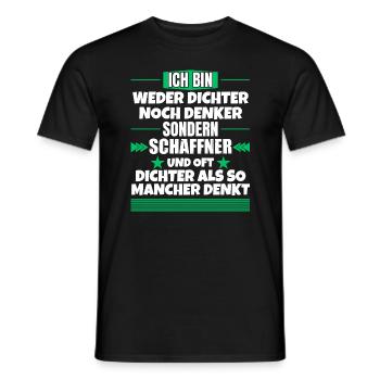 Neither poet nor thinker, but conductor - Men's T-Shirt - black - Front - AI Model Male 178 light (178cm)