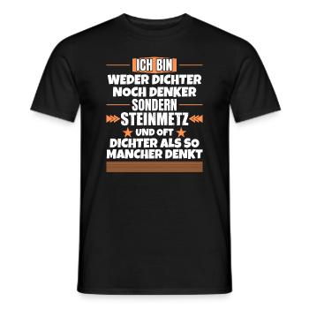 Weder Dichter noch Denker, sondern Steinmetz - Männer T-Shirt - Schwarz - Vorne - AI Model Male 178 light (178cm)