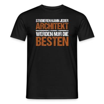 Anyone can study - Architekt Edition - Men's T-Shirt - black - Front - AI Model Male 178 light (178cm)