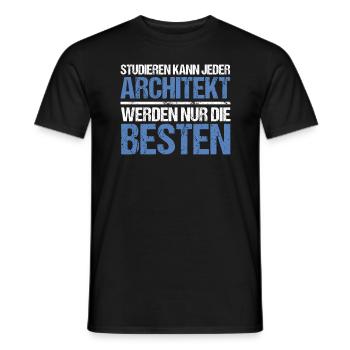 Anyone can study - Architect Edition - Men's T-Shirt - black - Front - AI Model Male 178 light (178cm)