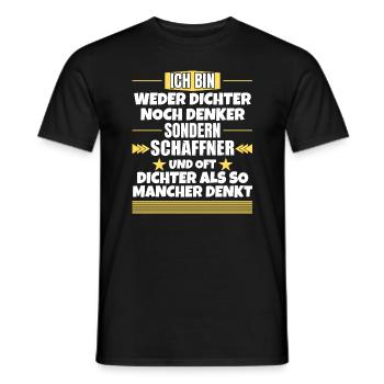 Neither poet nor thinker, but conductor - Men's T-Shirt - black - Front - AI Model Male 178 light (178cm)