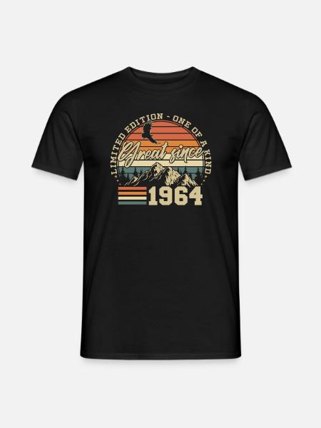 Geboren 1964 Jahrgang Geburtstag Geschenk - Männer T-Shirt - Schwarz