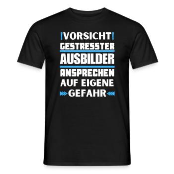 Gestresster Ausbilder nicht ansprechen! - Männer T-Shirt - Schwarz - Vorne - AI Model Male 178 light (178cm)