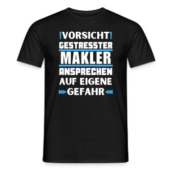 Ne vous approchez pas d’un courtier stressé ! - T-shirt homme - noir - Devant - AI Model Male 178 light (178cm)