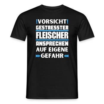 Gestresster Fleischer nicht ansprechen! - Männer T-Shirt - Schwarz - Vorne - AI Model Male 178 light (178cm)