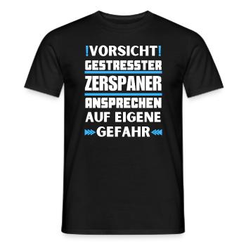 Don't talk to stressed machinists! - Men's T-Shirt - black - Front - AI Model Male 178 light (178cm)