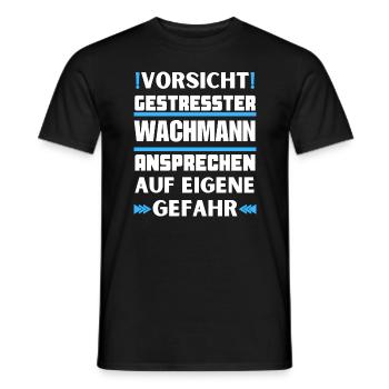 Don't talk to stressed security guard! - Men's T-Shirt - black - Front - AI Model Male 178 light (178cm)