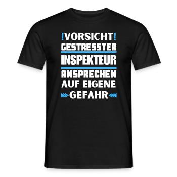 Don't talk to a stressed inspector! - Men's T-Shirt - black - Front - AI Model Male 178 light (178cm)