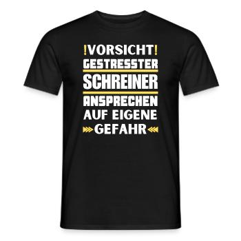 Gestresster Schreiner nicht ansprechen! - Männer T-Shirt - Schwarz - Vorne - AI Model Male 178 light (178cm)