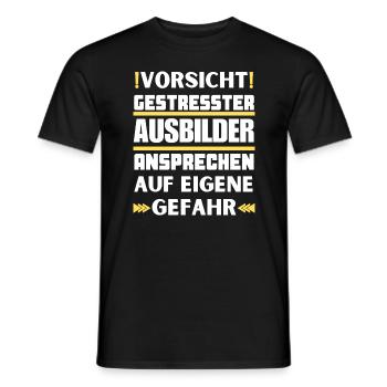 Gestresster Ausbilder nicht ansprechen! - Männer T-Shirt - Schwarz - Vorne - AI Model Male 178 light (178cm)