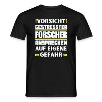 Gestresster Forscher nicht ansprechen! - Männer T-Shirt - Schwarz - Vorne - AI Model Male 178 light (178cm)