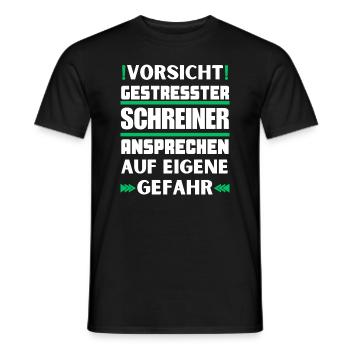 Don't talk to stressed carpenters! - Men's T-Shirt - black - Front - AI Model Male 178 light (178cm)
