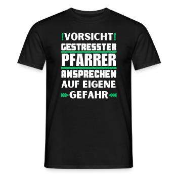 Don't talk to a stressed pastor! - Men's T-Shirt - black - Front - AI Model Male 178 light (178cm)
