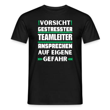 Gestresster Teamleiter nicht ansprechen! - Männer T-Shirt - Schwarz - Vorne - AI Model Male 178 light (178cm)