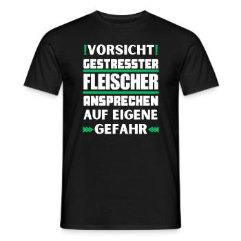 Gestresster Fleischer nicht ansprechen! - Männer T-Shirt - Schwarz - Vorne - AI Model Male 178 light (178cm)