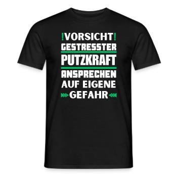 Do not approach stressed cleaners! - Men's T-Shirt - black - Front - AI Model Male 178 light (178cm)