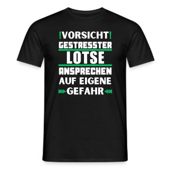 Gestresster Lotse nicht ansprechen! - Männer T-Shirt - Schwarz - Vorne - AI Model Male 178 light (178cm)