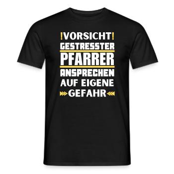 Don't talk to a stressed pastor! - Men's T-Shirt - black - Front - AI Model Male 178 light (178cm)