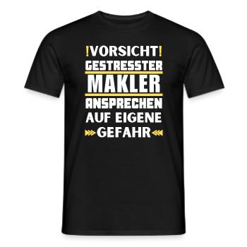 Ne vous approchez pas d’un courtier stressé ! - T-shirt homme - noir - Devant - AI Model Male 178 light (178cm)
