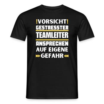 Gestresster Teamleiter nicht ansprechen! - Männer T-Shirt - Schwarz - Vorne - AI Model Male 178 light (178cm)