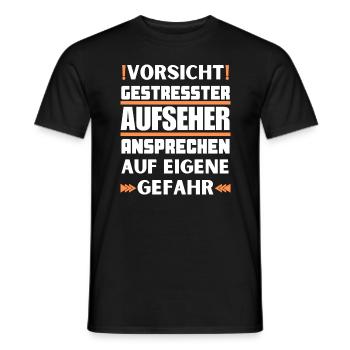Gestresster Aufseher nicht ansprechen! - Männer T-Shirt - Schwarz - Vorne - AI Model Male 178 light (178cm)