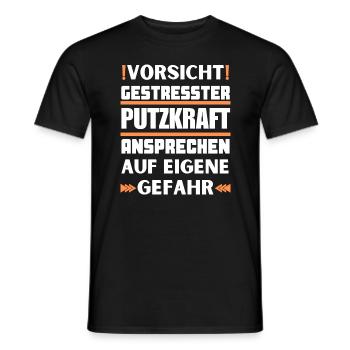 Do not approach stressed cleaners! - Men's T-Shirt - black - Front - AI Model Male 178 light (178cm)