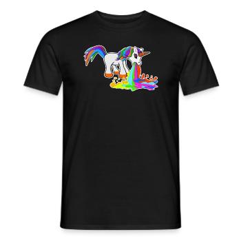 Kotzendes Einhorn - Männer T-Shirt - Schwarz - Vorne - AI Model Male 178 light (178cm)