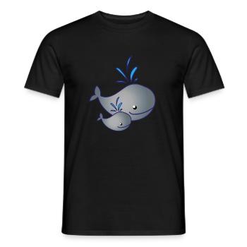 Famille de baleines Famille de baleines - T-shirt homme - noir - Devant - AI Model Male 178 light (178cm)