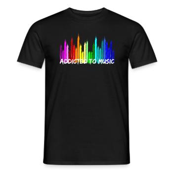 Addicted to Music Equalizer Sound Regler - Männer T-Shirt - Schwarz - Vorne - AI Model Male 178 light (178cm)
