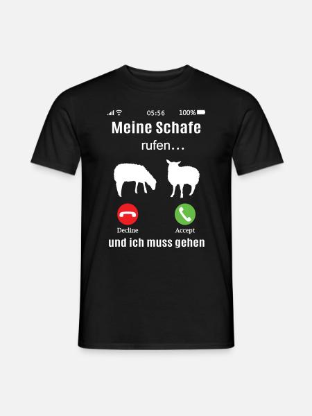 Meine Schafe rufen Schäfer Schaf lustig Bauernhof - Männer T-Shirt - Schwarz