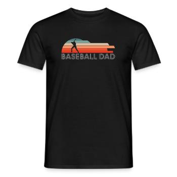 Vintage Retro Baseball Dad Shirt Geschenk - Männer T-Shirt - Schwarz - Vorne - AI Model Male 178 light (178cm)