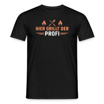 Hier grillt der Profi - Männer T-Shirt - Schwarz - Vorne - AI Model Male 178 light (178cm)