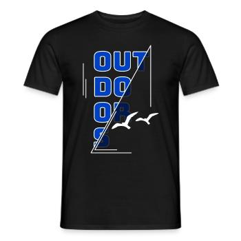 Out by the sea - Men's T-Shirt - black - Front - AI Model Male 178 light (178cm)