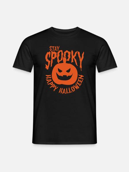 Restez effrayant Citrouille d’Halloween - T-shirt homme - noir