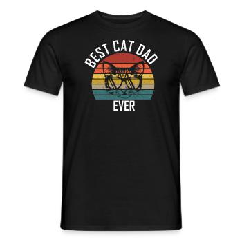Meilleur papa chat motif chat cadeau rétro papa chat - T-shirt homme - noir - Devant - AI Model Male 178 light (178cm)