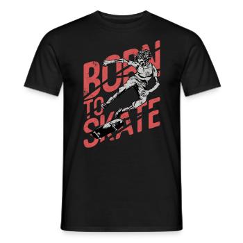 NÉ SKATE BOARDER SK8 LONGBOARDER MOTIFS DE PATINAGE - T-shirt homme - noir - Devant - AI Model Male 178 light (178cm)