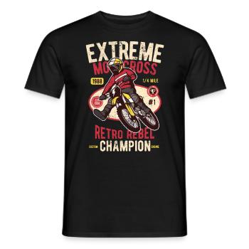 EXTREME MOTOCROSS SUPER ENDURO MOTORCYCLE GIFT - Men's T-Shirt - black - Front - AI Model Male 178 light (178cm)