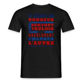 Le secret du bonheur.. - T-shirt homme - noir - Devant - AI Model Male 178 light (178cm)