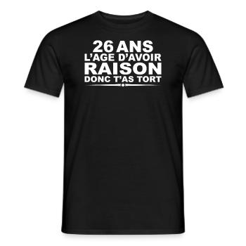 26 Jahre alt | Humor Geschenk zum 26. Geburtstag - Männer T-Shirt - Schwarz - Vorne - AI Model Male 178 light (178cm)