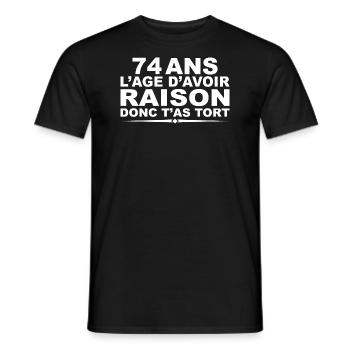 74 years | Humor 74th Birthday Gift - Men's T-Shirt - black - Front - AI Model Male 178 light (178cm)