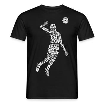 Joueurs de volley-ball Hommes Garçons Joueurs de volley-ball - T-shirt homme - noir - Devant - AI Model Male 178 light (178cm)