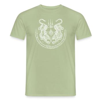 sak yant thailand thaiboxen muaythai - Männer T-Shirt - Sage - Vorne - AI Model Male 178 light (178cm)